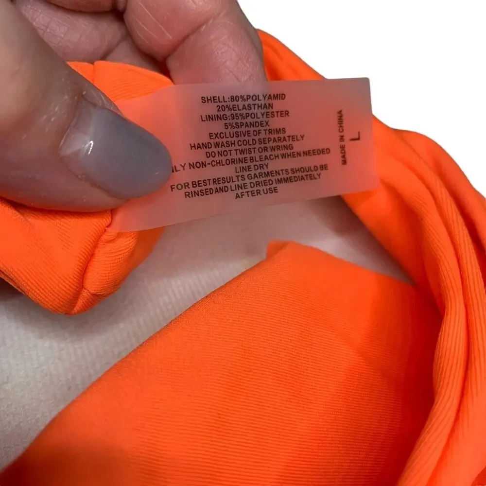 Bright orange bikini bottom thong size L no brand on item - Picture 3 of 4